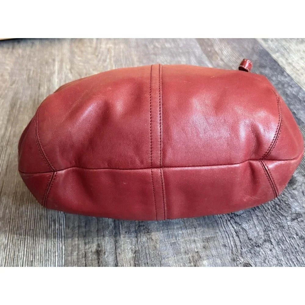 Coach Ergo 9219 Red Leather Hobo Shoulder Bag Y2K Vintage Zip Purse